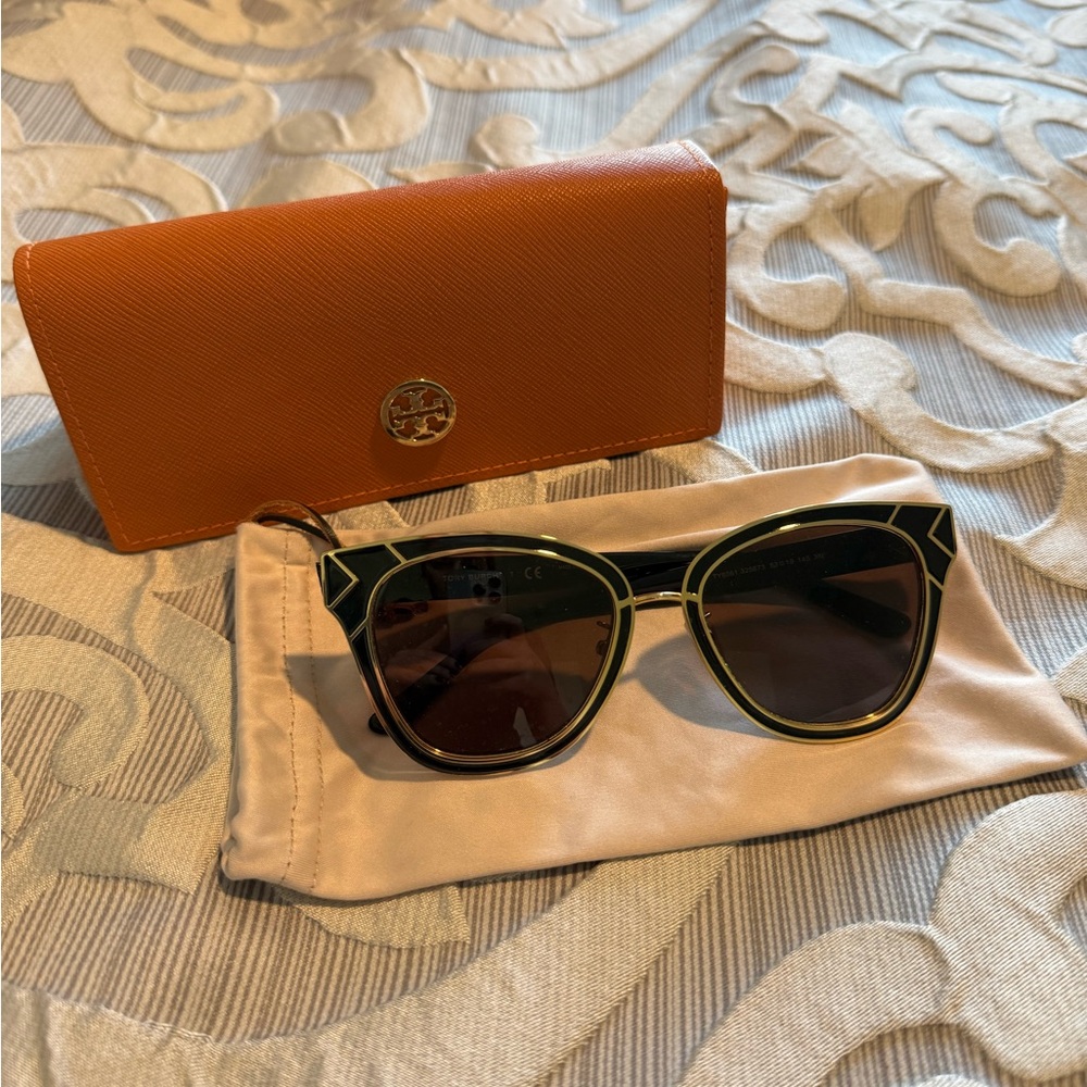 Tory Burch Sunglasses with Black and Gold Accents